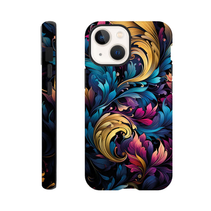 colourful leaves pattern art deco pattern- Phone Case sturdy