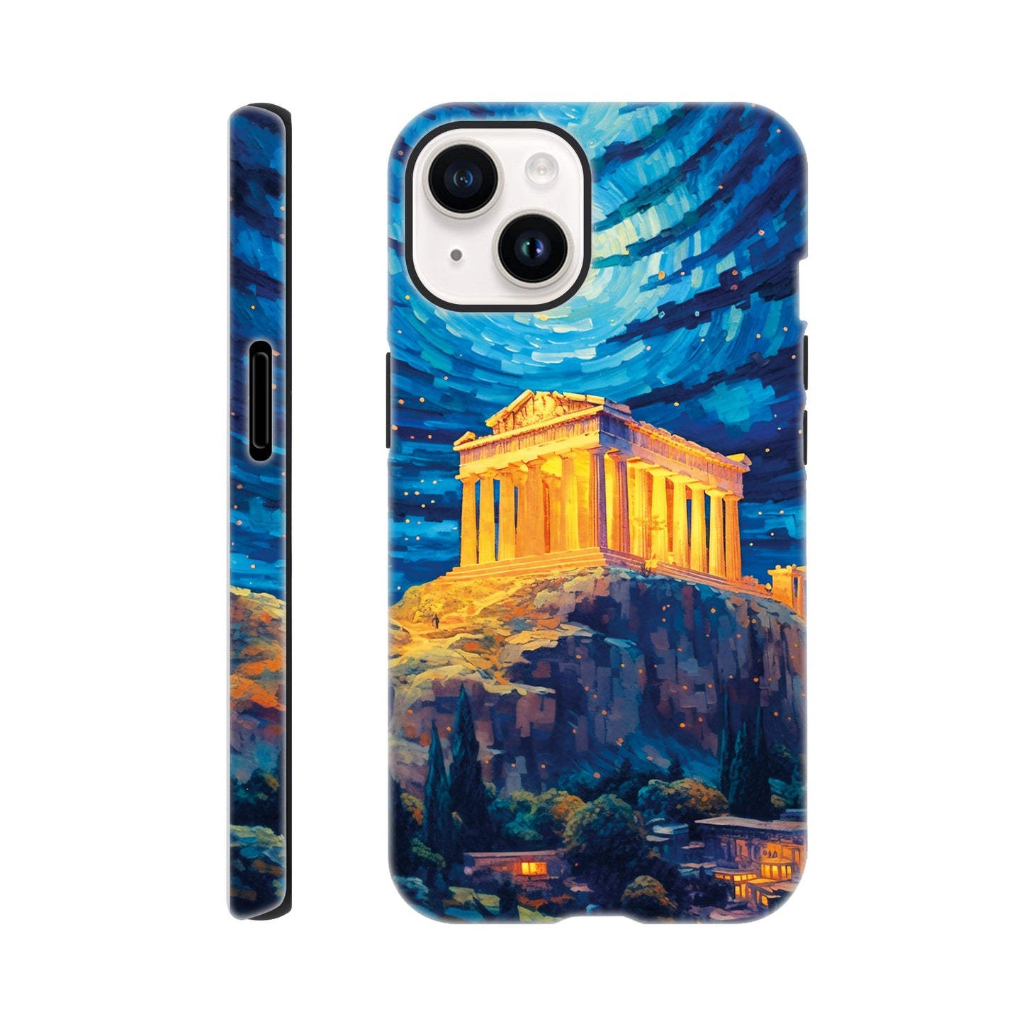 Akropolis van Athene at night in Van Gogh style - Phone case sturdy