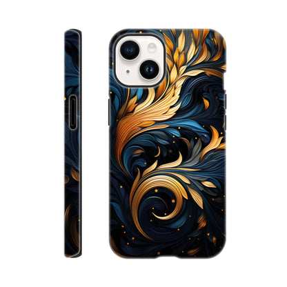 Gold and blue art deco pattern - Phone Case sturdy