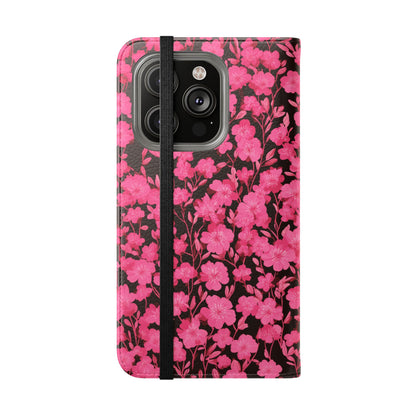 Floral Flip Cases for Phones, Cute Floral Phone Wallet, Gift for Her, Trendy Phone Accessories, Mother's Day Gift, Phone Protection