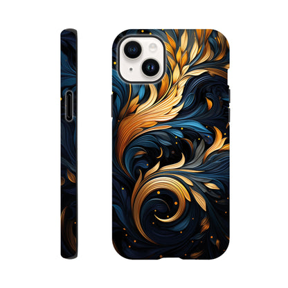 Gold and blue art deco pattern - Phone Case sturdy