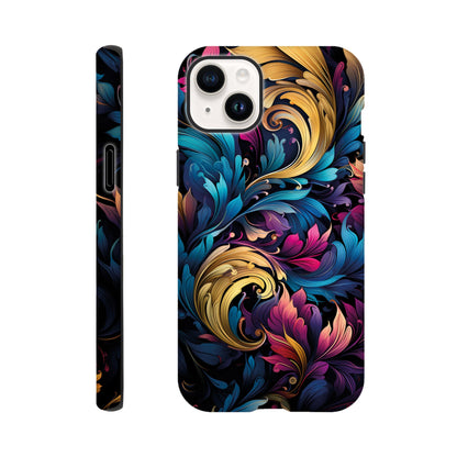 colourful leaves pattern art deco pattern- Phone Case sturdy