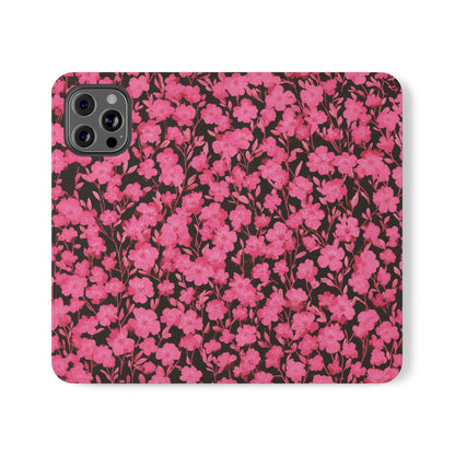 Floral Flip Cases for Phones, Cute Floral Phone Wallet, Gift for Her, Trendy Phone Accessories, Mother's Day Gift, Phone Protection