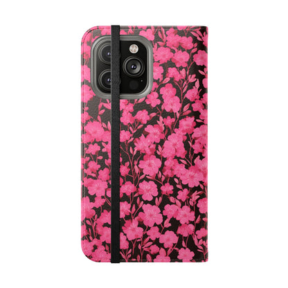 Floral Flip Cases for Phones, Cute Floral Phone Wallet, Gift for Her, Trendy Phone Accessories, Mother's Day Gift, Phone Protection