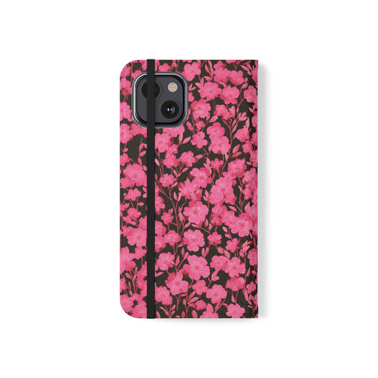 Floral Flip Cases for Phones, Cute Floral Phone Wallet, Gift for Her, Trendy Phone Accessories, Mother's Day Gift, Phone Protection