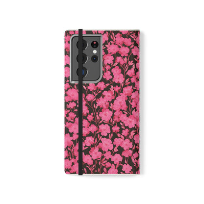 Floral Flip Cases for Phones, Cute Floral Phone Wallet, Gift for Her, Trendy Phone Accessories, Mother's Day Gift, Phone Protection