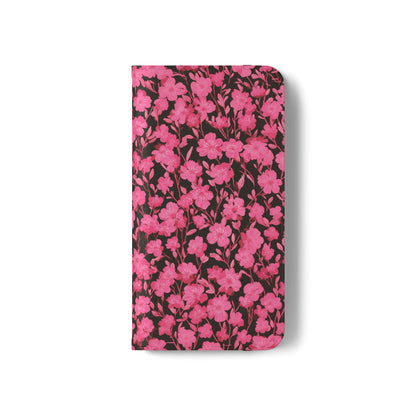 Floral Flip Cases for Phones, Cute Floral Phone Wallet, Gift for Her, Trendy Phone Accessories, Mother's Day Gift, Phone Protection