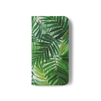 Tropical Leaf Flip Case for Phones, Eco-Friendly Phone Cover, Stylish Wallet Case, Perfect Gift for Nature Lovers, Spring/Summer Accessory