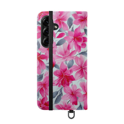 Floral Flip Phone Cases, Elegant Smartphone Covers, Spring Decor, Stylish Gift for Her, Patterned Wallet Case, Trendy Phone Protectors