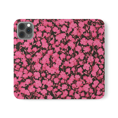 Floral Flip Cases for Phones, Cute Floral Phone Wallet, Gift for Her, Trendy Phone Accessories, Mother's Day Gift, Phone Protection