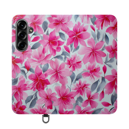 Floral Flip Phone Cases, Elegant Smartphone Covers, Spring Decor, Stylish Gift for Her, Patterned Wallet Case, Trendy Phone Protectors
