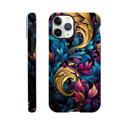 colourful leaves pattern art deco pattern- Phone Case sturdy
