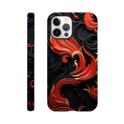 Red, Gold and black art deco pattern- Phone Case sturdy