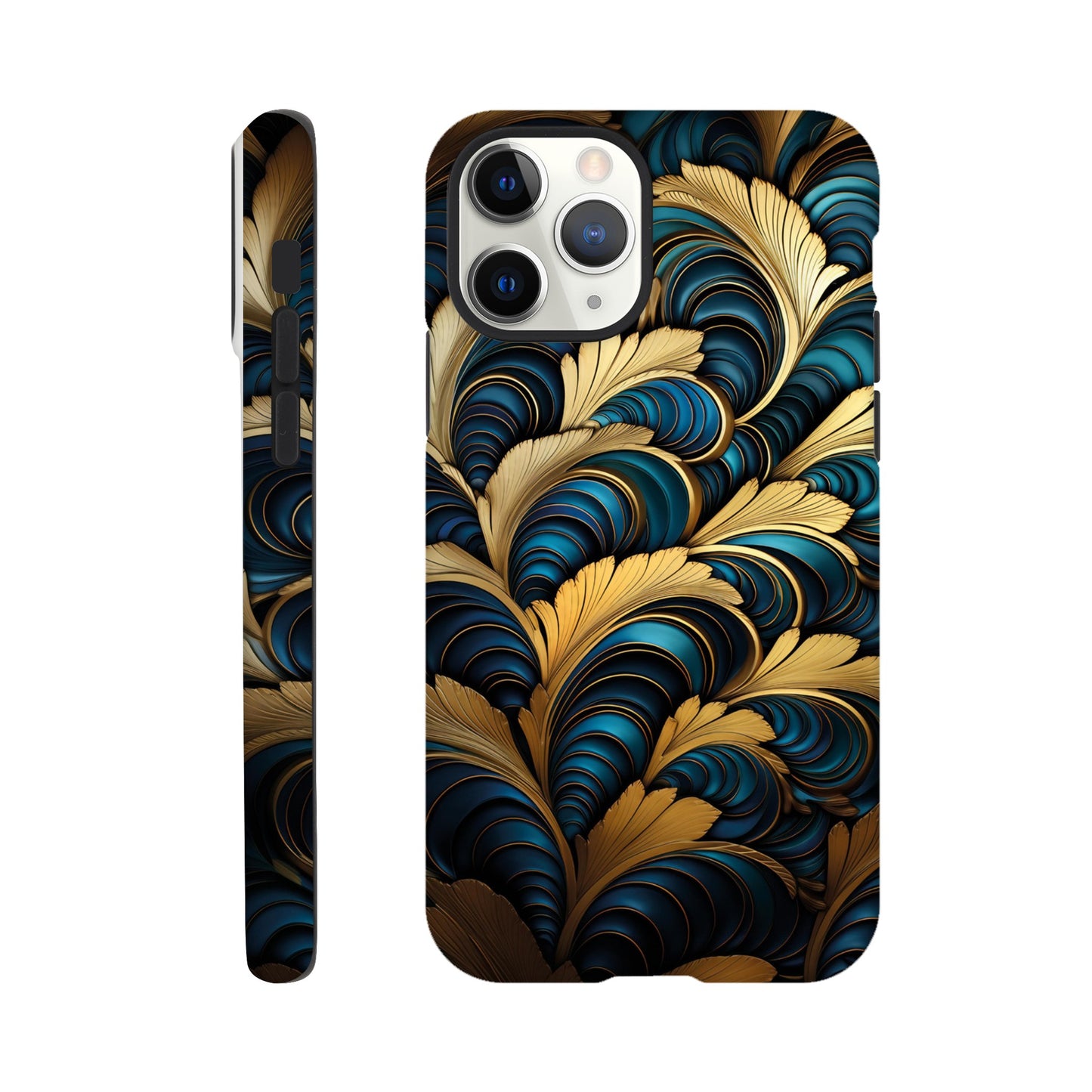 Blue and Gold art deco pattern - Phone Case sturdy