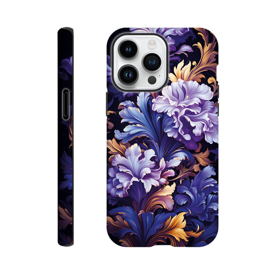 Purple flower art deco pattern- Phone Case sturdy