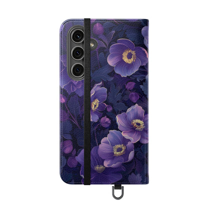 Floral Print Flip Case for Phone, Elegant Protective Cover, Stylish Wallet Case, Ideal Gift for Her, Trendy Cell Phone Accessory