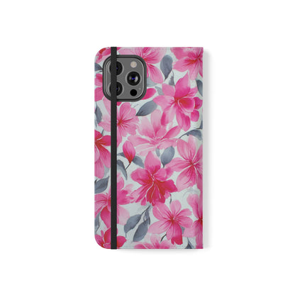 Floral Flip Phone Cases, Elegant Smartphone Covers, Spring Decor, Stylish Gift for Her, Patterned Wallet Case, Trendy Phone Protectors