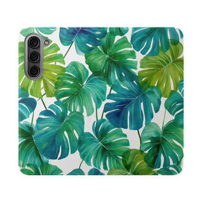 Tropical Leaf Phone Case, Flip Case for Smartphones, Modern Phone Cover, Gift for Nature Lovers, Travel Accessory, Tropical Vibes