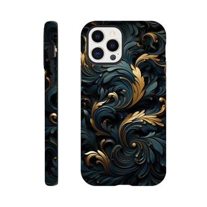 Black and gold art deco pattern- Phone Case sturdy