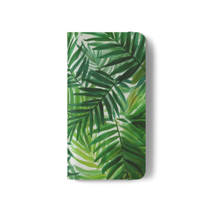 Tropical Leaf Flip Case for Phones, Eco-Friendly Phone Cover, Stylish Wallet Case, Perfect Gift for Nature Lovers, Spring/Summer Accessory
