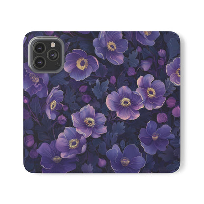Floral Print Flip Case for Phone, Elegant Protective Cover, Stylish Wallet Case, Ideal Gift for Her, Trendy Cell Phone Accessory