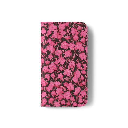 Floral Flip Cases for Phones, Cute Floral Phone Wallet, Gift for Her, Trendy Phone Accessories, Mother's Day Gift, Phone Protection