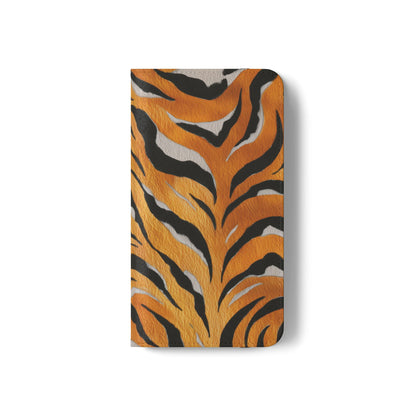 Tiger Print Flip Case, Personalized Phone Case, Stylish Wallet Case, Animal Print Cover, Gift for Wildlife Lovers