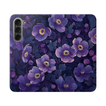 Floral Print Flip Case for Phone, Elegant Protective Cover, Stylish Wallet Case, Ideal Gift for Her, Trendy Cell Phone Accessory