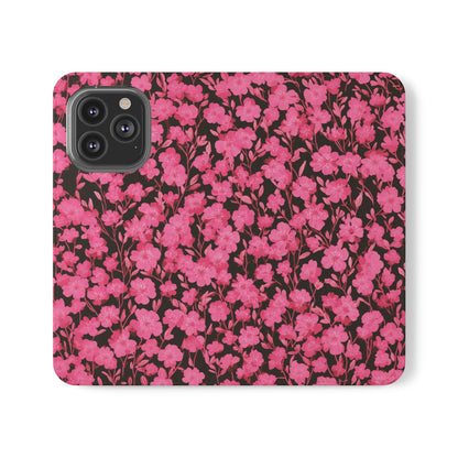 Floral Flip Cases for Phones, Cute Floral Phone Wallet, Gift for Her, Trendy Phone Accessories, Mother's Day Gift, Phone Protection