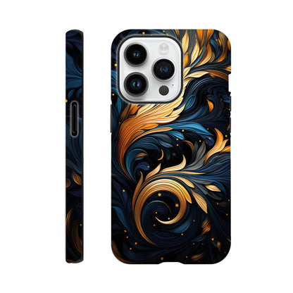 Gold and blue art deco pattern - Phone Case sturdy
