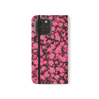 Floral Flip Cases for Phones, Cute Floral Phone Wallet, Gift for Her, Trendy Phone Accessories, Mother's Day Gift, Phone Protection