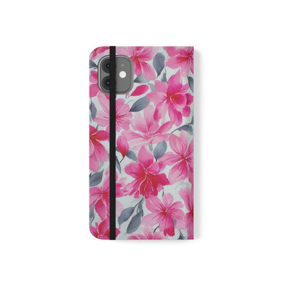 Floral Flip Phone Cases, Elegant Smartphone Covers, Spring Decor, Stylish Gift for Her, Patterned Wallet Case, Trendy Phone Protectors