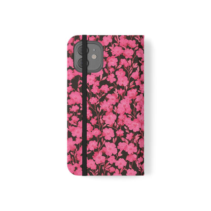 Floral Flip Cases for Phones, Cute Floral Phone Wallet, Gift for Her, Trendy Phone Accessories, Mother's Day Gift, Phone Protection