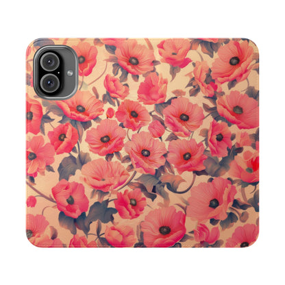 Floral Flip Phone Case - Stylish Smartphone Protector, Floral Design Case, Gift for Her, Trendy Tech Accessory, Mother's Day Gift