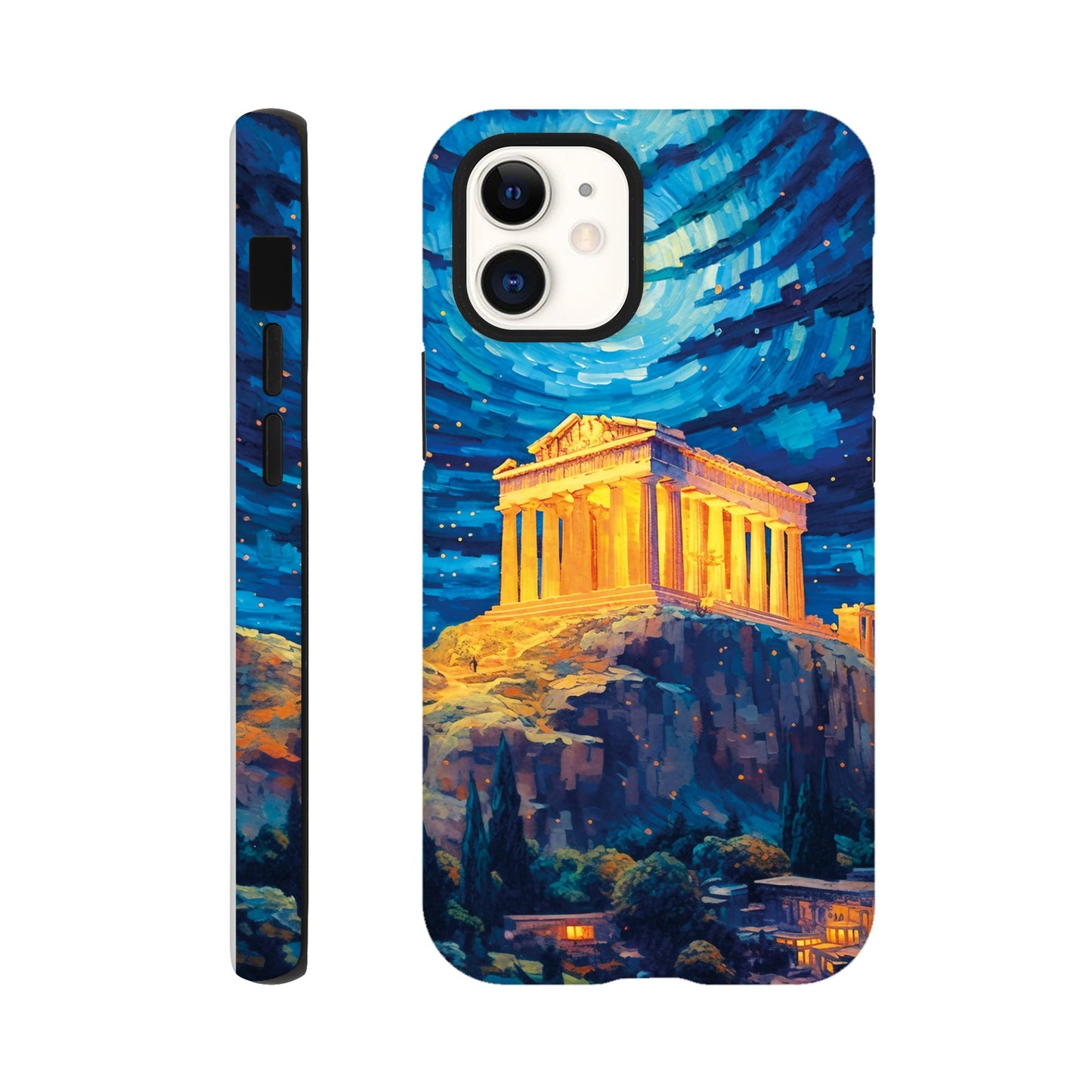 Akropolis van Athene at night in Van Gogh style - Phone case sturdy