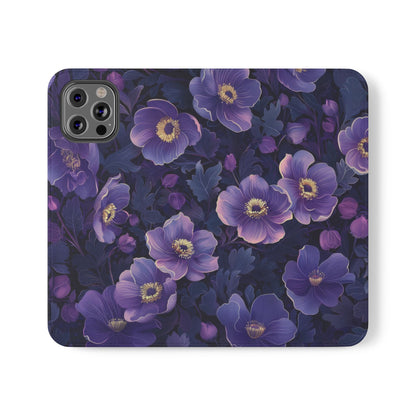 Floral Print Flip Case for Phone, Elegant Protective Cover, Stylish Wallet Case, Ideal Gift for Her, Trendy Cell Phone Accessory