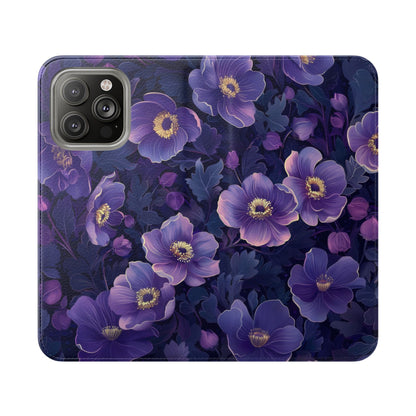 Floral Print Flip Case for Phone, Elegant Protective Cover, Stylish Wallet Case, Ideal Gift for Her, Trendy Cell Phone Accessory