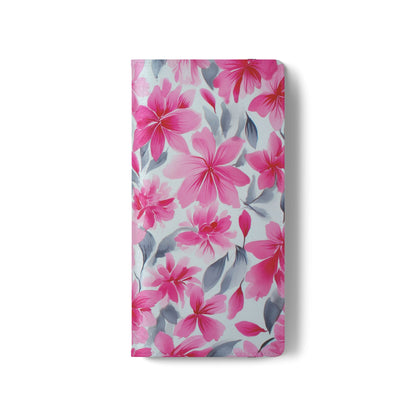 Floral Flip Phone Cases, Elegant Smartphone Covers, Spring Decor, Stylish Gift for Her, Patterned Wallet Case, Trendy Phone Protectors