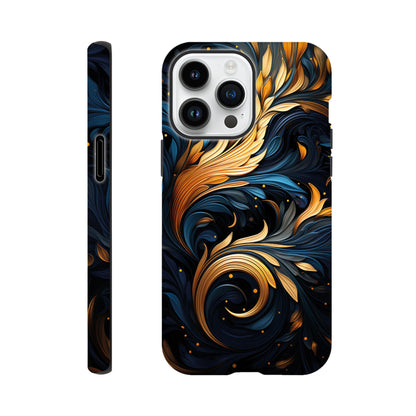 Gold and blue art deco pattern - Phone Case sturdy