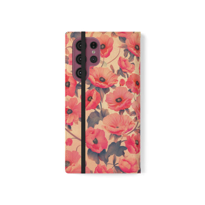 Floral Flip Phone Case - Stylish Smartphone Protector, Floral Design Case, Gift for Her, Trendy Tech Accessory, Mother's Day Gift