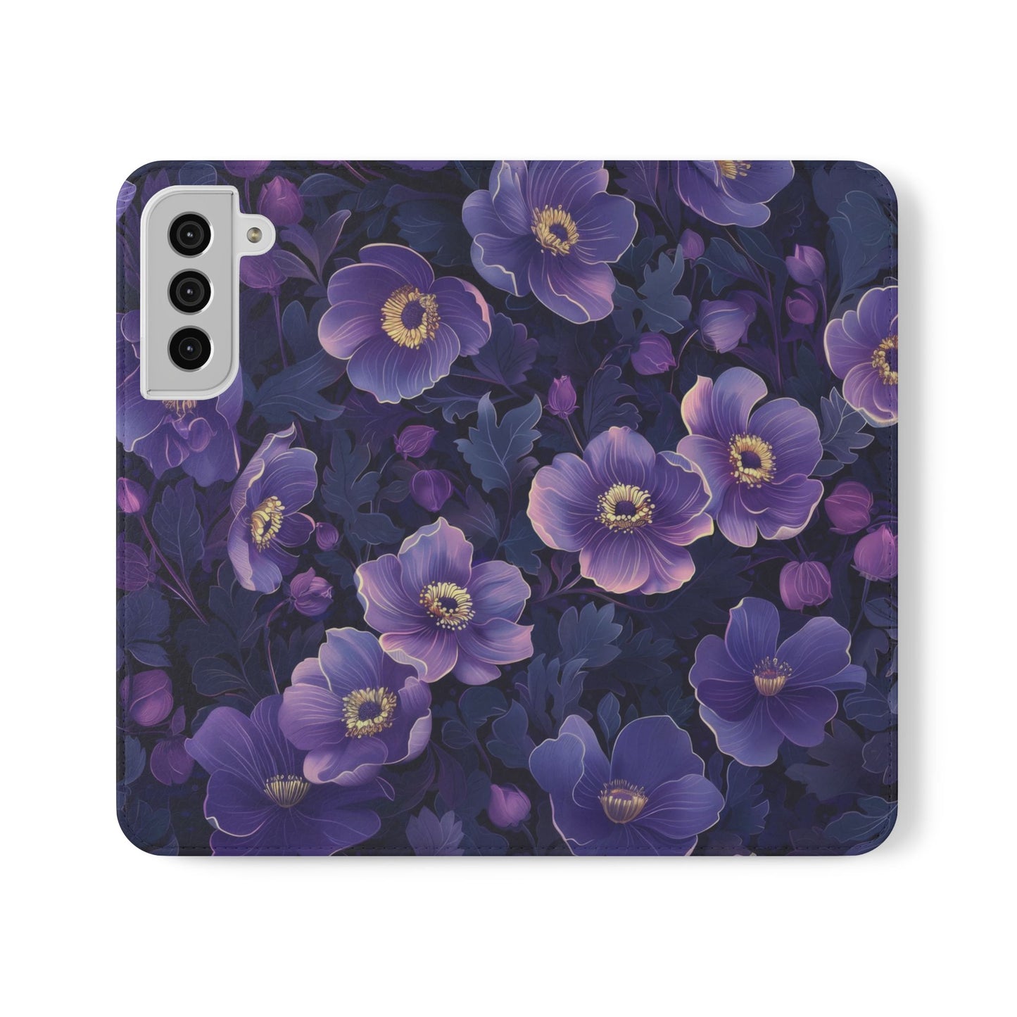 Floral Print Flip Case for Phone, Elegant Protective Cover, Stylish Wallet Case, Ideal Gift for Her, Trendy Cell Phone Accessory