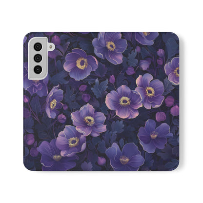 Floral Print Flip Case for Phone, Elegant Protective Cover, Stylish Wallet Case, Ideal Gift for Her, Trendy Cell Phone Accessory