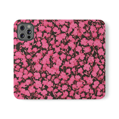 Floral Flip Cases for Phones, Cute Floral Phone Wallet, Gift for Her, Trendy Phone Accessories, Mother's Day Gift, Phone Protection