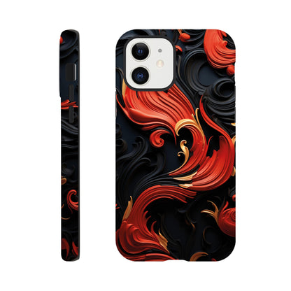 Red, Gold and black art deco pattern- Phone Case sturdy