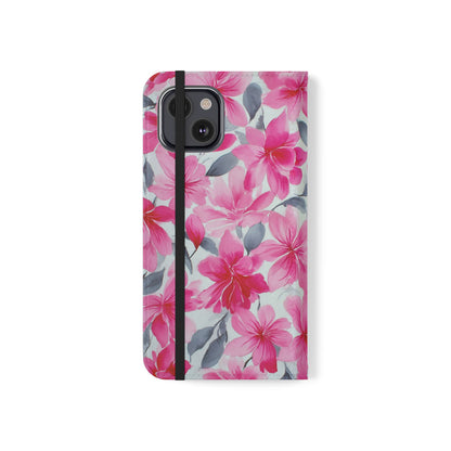Floral Flip Phone Cases, Elegant Smartphone Covers, Spring Decor, Stylish Gift for Her, Patterned Wallet Case, Trendy Phone Protectors