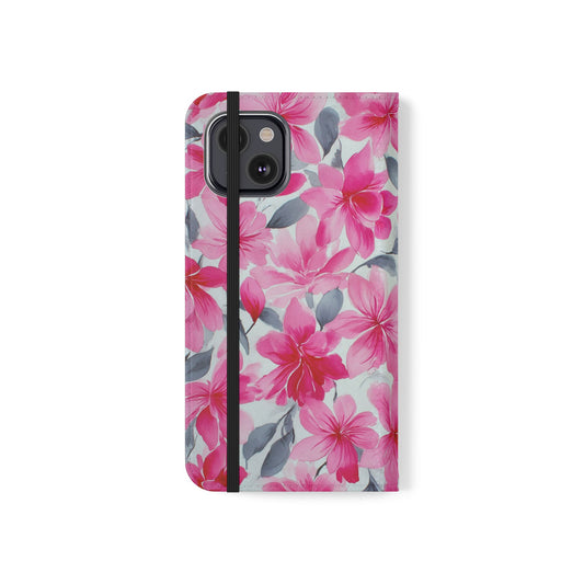 Floral Flip Phone Cases, Elegant Smartphone Covers, Spring Decor, Stylish Gift for Her, Patterned Wallet Case, Trendy Phone Protectors