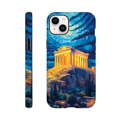 Akropolis van Athene at night in Van Gogh style - Phone case sturdy