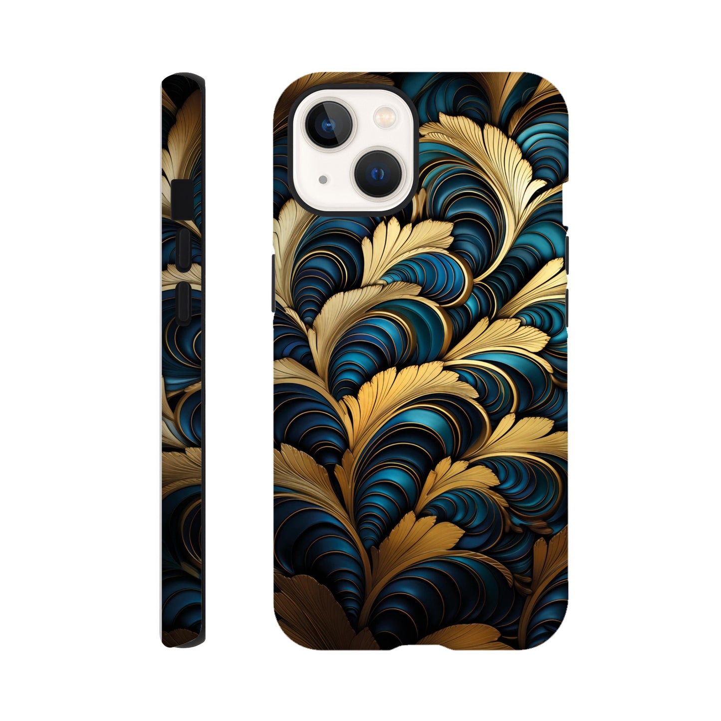 Blue and Gold art deco pattern - Phone Case sturdy