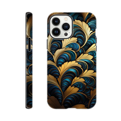 Blue and Gold art deco pattern - Phone Case sturdy