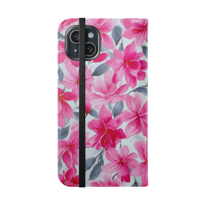 Floral Flip Phone Cases, Elegant Smartphone Covers, Spring Decor, Stylish Gift for Her, Patterned Wallet Case, Trendy Phone Protectors